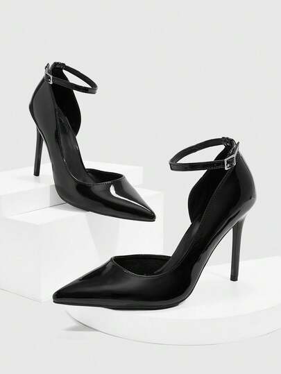 CUCCOO SZL Damskie, seksowne, modne czółenka na wysokim obcasie z paskiem na kostce, idealne do dojazdów do pracy, na randki, imprezy, wesela i inne okazje