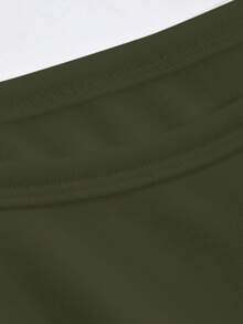 FRIFUL 女士休闲日常通勤简约纯色保暖长袖修身T恤，秋冬季 - 軍綠色 - 查看 5