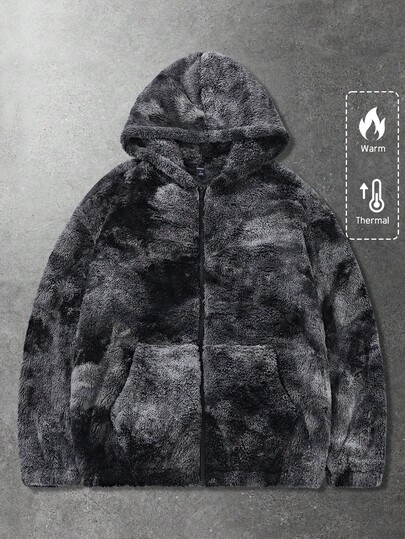 Street Life Men's Loose Fit Tie-Dye Fleece Hooded Coat, Autumn/Winter