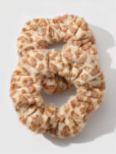 Kawaii مجموعة من 2 قطعة من الشعر الفاخر بطبعة نمر الفهد على الطراز الكوري الأنيق والراقي، مناسبة للاستخدام اليومي للنساء، هدية عيد مميزة لربطات الشعر وحاملات الذيل