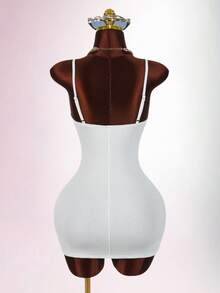 Amplova Women's Solid Color Coated Cup Padded Bodycon Mini Cami Dress,Summer Dresses For Women - White - View 9