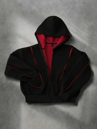 Street Life Sweat-shirt patchwork à couleurs contrastées pour hommes, style de rue rétro