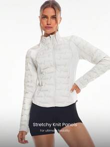 GLOWMODE High Chill Warm Soft Seamless Stretchy Reflective Down-Proof Slim-Fit Puffer Jacket Autumn Winter Outdoor Daily Casual - 白色 - 查看 5