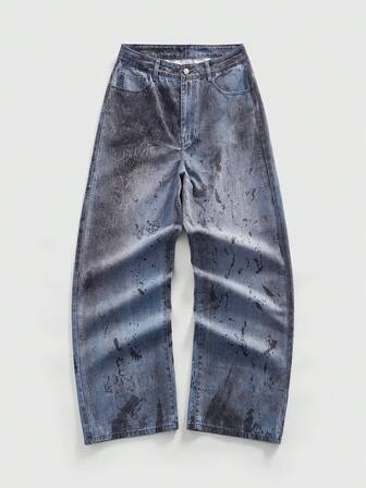 Street Life Jeans casual larghi e comodi con tasche e effetto vissuto per uomo