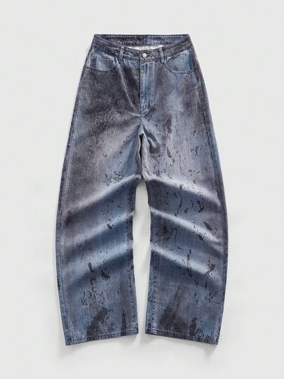 Street Life Jeans larges décontractés à poches déchirées pour hommes