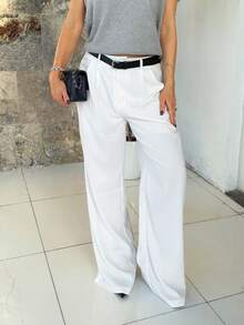 Milla Jasmine Calças Casuais/Para Trabalho Brancas Femininas - Branco - Visão 6