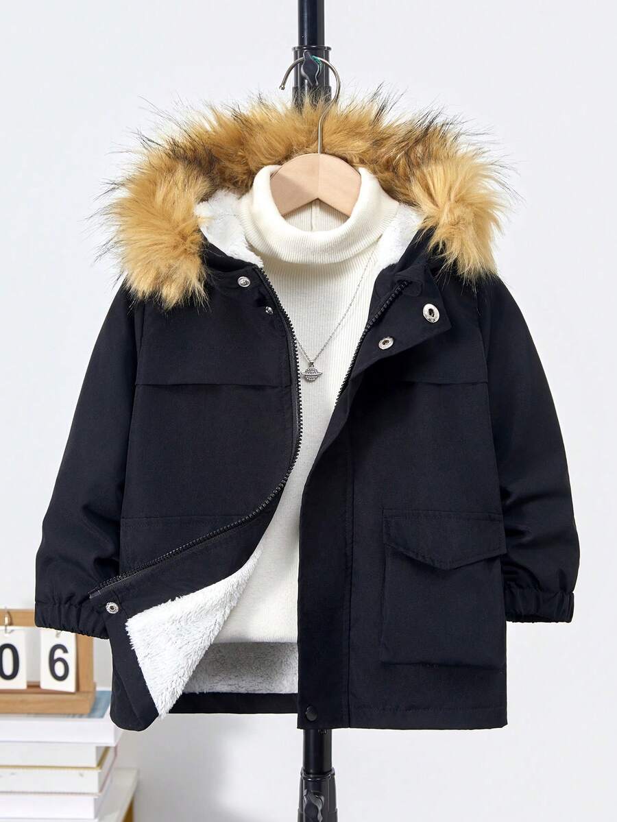 Genkimix Kids 男童保暖连帽外套，休闲冬季款