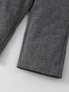 2pcs Young Boy Korean Style Snowflake Hoodie Sweatshirt & Elastic Waist Sweatpants Set For Back-To-School,Career Day,Autumn Winter Birthday Party - Grey - View 7