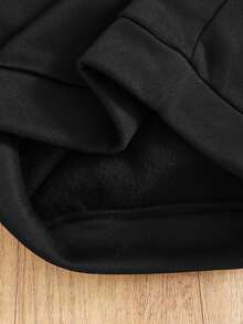 SHEIN 2pcs/Set Kids Tween Boy Casual Sports Patchwork Long Sleeve Crew Neck Sweatshirt And Pants Knit Tracksuit Set, Suitable For Commuting, School, Daily Casual, Travel, Sports, Spring/Summer/Autumn/Winter, Fleece, Thickened - Black - View 11