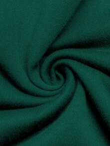 GlowEve 女士休闲日常通勤简约撞色滚边抽绳卫衣，春秋季 - 墨綠色 - 查看 6