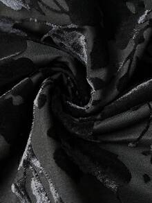 SHEIN Unity Vestido Curto Feminino Fashionable de Manga Longa com Decote Redondo e Costas Abertas - Preto - Visão 4