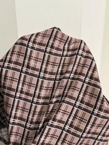 SHEIN Vintage Plaid Patchwork Long Sleeve Maternity Top, Fashionable Design, Suitable For Spring And Autumn Wear - Multicolor - View 7