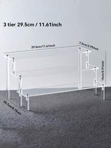 1 Pc Transparent Acrylic Display Stand Rack Shelf Organizer Multipurpose Clear For Perfume Cosmetics Makeup Home Decor Store Showcase Beauty Organizer Vanity Display Modern Storage Shop Retail Showcase Shelf - Multicolor - View 9