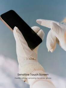 GLOWMODE 滑雪系列 S/M 寒冷征服者 保暖防风防水抓绒内衬触摸屏蓬松滑雪手套户外雪地秋冬日常运动服 - 白色 - 查看 3