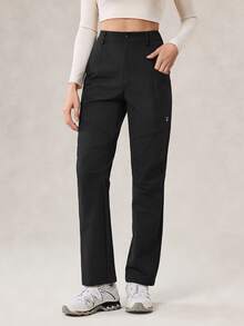 OutZeal 女士无氟防水弹力口袋户外裤，适合徒步露营，秋冬季 - 黑色 - 查看 11