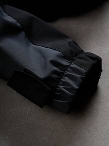 PAVTROS Manfinity Streetrush Men's Casual Colorblock Patchwork Design Jacket, Suitable For Spring And Autumn , Techwear Jacket , Black Graphic Jacket , Graphic Zip Up Jacket , Mens Windbreaker, Techwear Jacket, Men's Windbreaker Jacket, Men's Crop Jacket