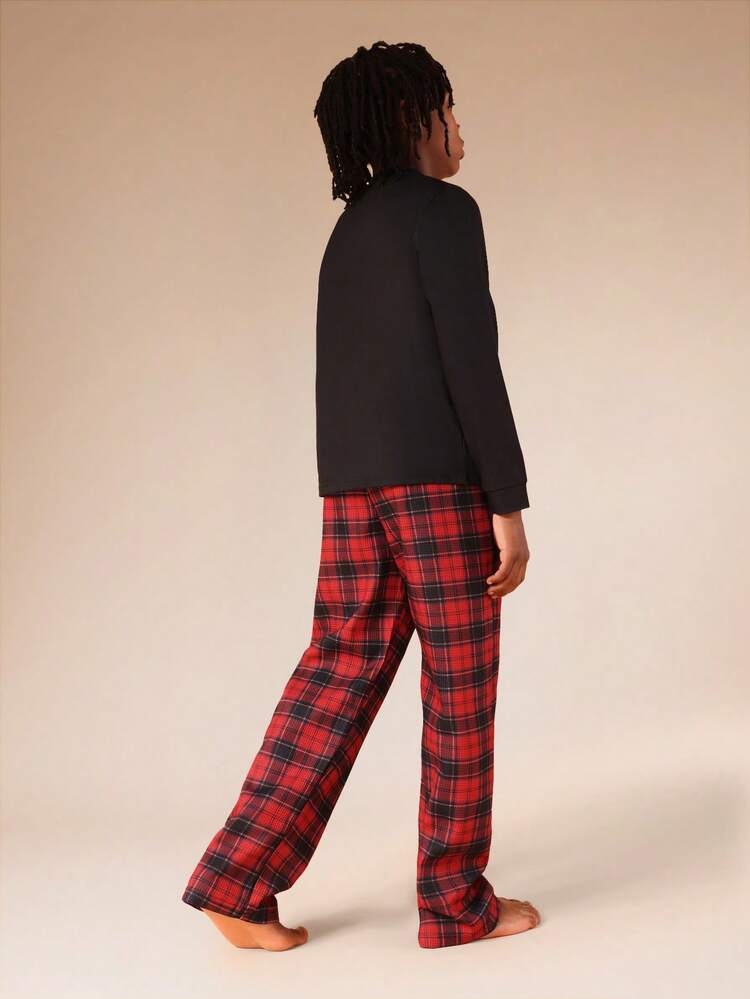 Varsity Number Print Long Sleeve Pajama Top