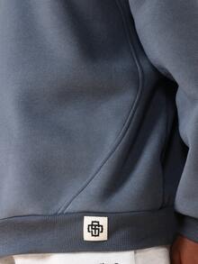 SUMWON Jungen Sweatshirt mit Markenlogo-Text-Design, bequemer Langarm-Pullover für den Urlaub - Graublau - Übersicht 5