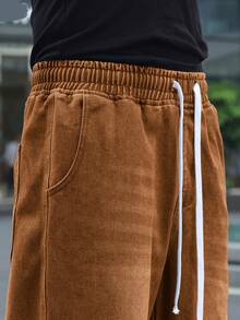 Manfinity Homme 男士纯色休闲系带牛仔裤