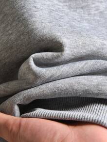 CosyJoli 大码休闲圆领套头卫衣，印花图案，长袖