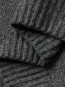 Dazy Plus 大码女式V领休闲宽松套头毛衣，通勤百搭，秋冬季 - 灰色 - 查看 8