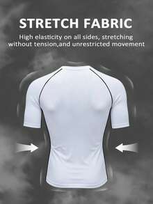 Manfinity Sport Corelite 3pcs Men's Raglan Short Sleeve Casual Fitness Sports T-Shirts Compression Shirts Compression Tops Gym Compression Shirt Gym Shirts Pack Gym Shirt Set Fitted Shirt Crew Neck Compression Shirt Men - Black - View 4