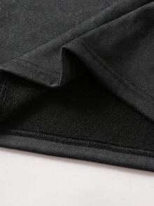 Bộ quần áo thể thao đường phố, rộng rãi, đa năng, mặc hàng ngày, phù hợp với mọi lứa tuổi cho bé gái tuổi mới lớn, giặt axit, cắt gấu + quần ống rộng - Nhiều màu - Xem 6