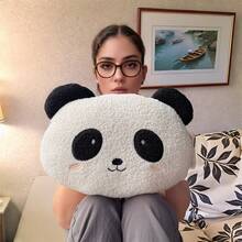 Joivida 1个可爱动物脸毛绒抱枕 - 超柔软猫咪、熊、熊猫、狐狸造型靠垫，可拥抱，舒缓舒适，适合儿童和成人，家居装饰 - 熊貓 - 查看 7