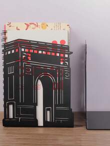 Creative Metal Bookend - Iron Art Hollow-Out Design Book Organizer, Unique Bookshelf Stopper - Black - View 22