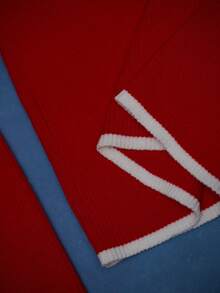 Cheerettes Women's Letter Pattern Turtleneck Long Sleeve Sweater, Autumn/Winter - Red - View 8