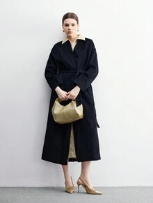 CUCCOO BIZCHIC 女士户外尖头细高跟鞋棕色 PU 皮革时尚简约舒适日常及派对搭扣带高跟鞋 - 金色 - 查看 10