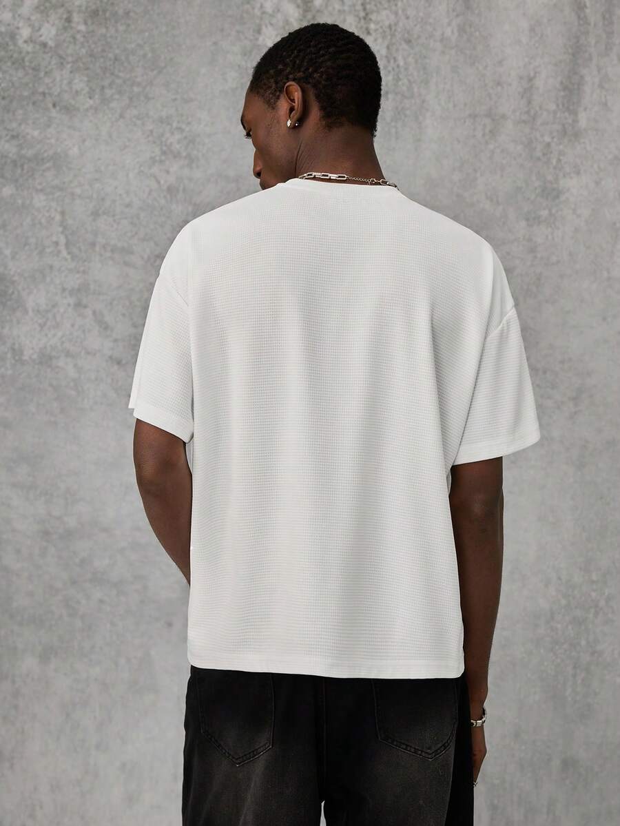 Manfinity NXTstreet 2pcs/Set Men's Knitted Casual Daily Loose Fit Short Sleeve T-Shirts - Multicolor - View 1