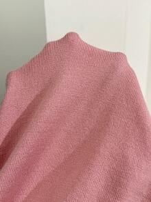 SHEIN Maternity Loose Fit Crew Neck Long Sleeve Sweater With Lace & Rhinestone Trim - Pink - View 7