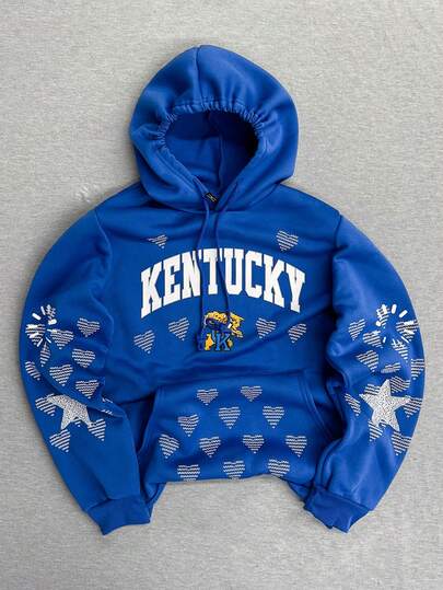 Manfinity Fashionable Street Style Casual Men's Loose Graphic Print Hoodie Sweatshirt