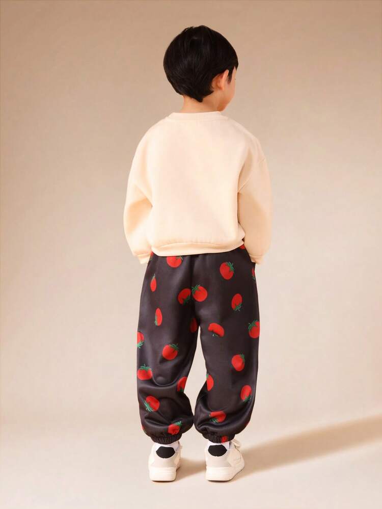 Hoodie And Sweatpants Set With Tomato Print