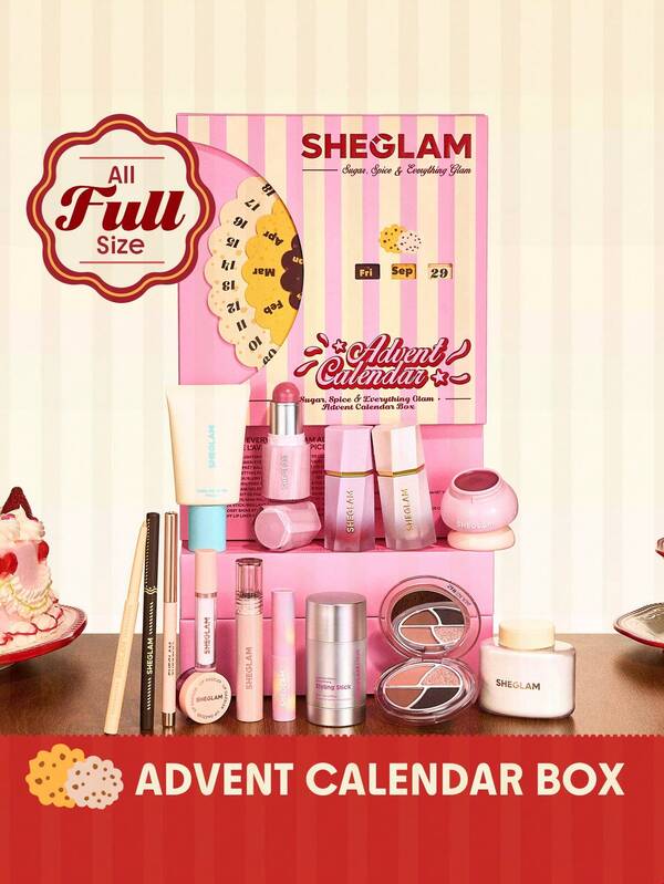 SHEGLAM Sugar, Spice & Everything Glam Calendario de Adviento Marca Belleza Maquillaje Cosmético para Mujeres Niñas Perfecto para Otoño Invierno Ideal para Y2K Elegante Moda Adecuado para Cumpleaños Navidad Presente Fiesta Listo Mejor Color
