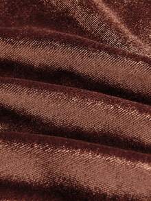 Manfinity NXTstreet 男士休闲百搭纯色丝绒衬衫，秋季红白配色，长袖上衣 - 棕色 - 查看 7