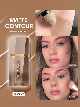 Sun Sculpt Liquid Contour-Clay Contour Liquid Non-Greasy Long Lasting Natural Bronzer Contouring Weightless Contour Brand Beauty Makeup Face Paint Cosmetic For Women Girls Perfect For Fall Winter Ideal For Y2K Fancy Fashion Suitable For Birthday Christmas Present Party Ready Best Color