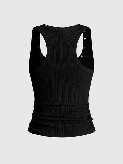 ROMWE Avant Women's Retro Baddie Unisex Streetwear Starry Sky & Rivet Print Tank Top