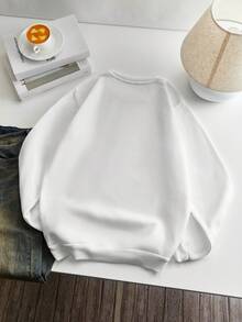 INAWLY Women's Christmas Gingerbread Man Embroidered Graphic Crew Neck Sweatshirt - White - View 2