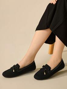 CUCCOO BASICS Women's Comfortable Flat Loafer Shoes For Christmas - Black - View 5