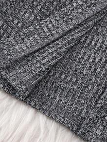 2件套女婴2025新款针织罗纹碎花灰色连体衣，带背带，休闲长袖开衫外套，简约百搭家居服套装