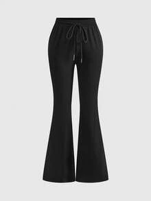 ROMWE Grunge Punk Y2K Style Rhinestone Decor Crop Top And Leggings 2 Pieces Set - Black - View 5