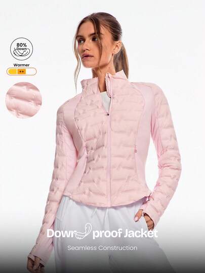 GLOWMODE High Chill Warm Soft Seamless Stretchy Reflective Down-Proof Slim-Fit Puffer Jacket Autumn Winter Outdoor Daily Casual