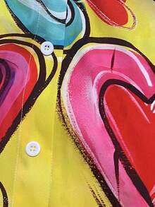 EMERY ROSE 心形印花長袖襯衫 - 彩色 - 查看 3