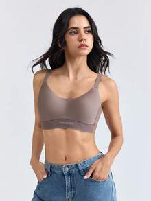 Loungeista 女士透气聚拢文胸，时尚内衣，轻薄性感内衣，无钢圈文胸，无缝文胸，舒适无钢圈文胸 - 咖啡棕 - 查看 6