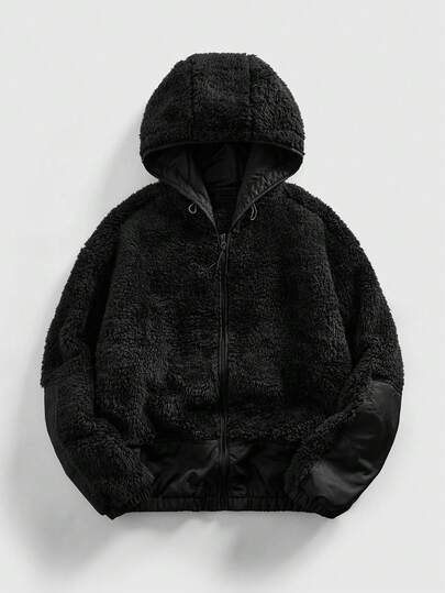 Street Life Veste à capuche à manches longues minimaliste de couleur unie et décontractée pour hommes