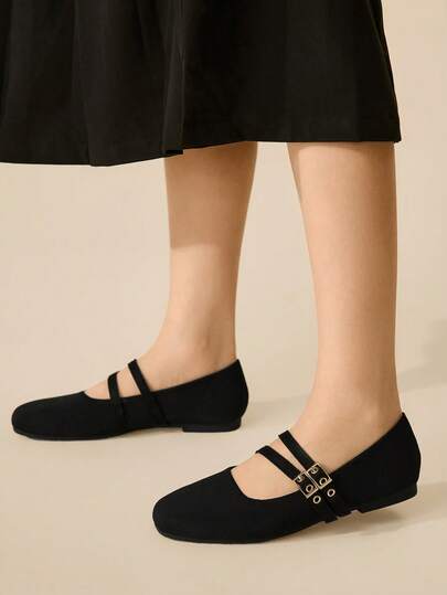 CUCCOO BASICS 女士时尚玛丽珍圆头平底鞋