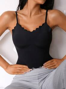 NudeFit Women's Casual Everyday Wear Camisole Tank Top, Wear Alone Or As Layering Piece - Black - View 4