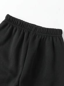 男童蜘蛛印花连帽卫衣和运动裤套装（2件套），时尚酷炫的蜘蛛图案保暖连帽衫和运动裤，适合秋冬季外出穿着，万圣节蜘蛛印花卫衣套装，红色连帽衫搭配黑色运动裤 - 黑色 - 查看 6